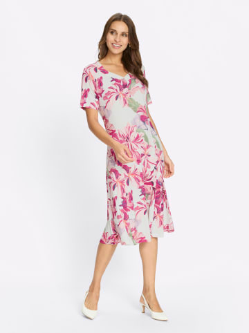 WITT WEIDEN Jersey-Kleid in ecru-magenta-bedruckt