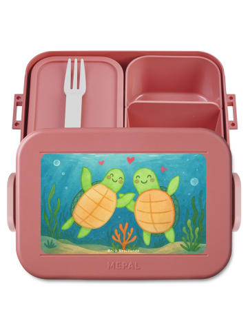 Mr. & Mrs. Panda Bento Box Schildkröten Paar Design ohne Spruch in Rot Pastell
