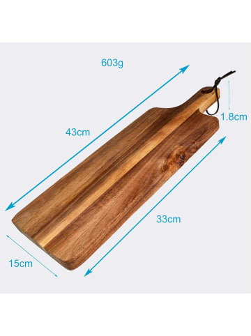 Intirilife Schneidebrett aus Holz Küchenbrett in Braun