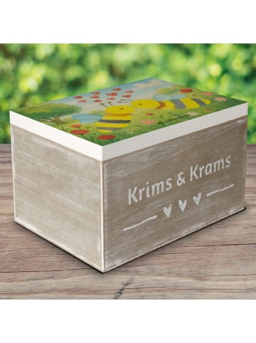 Mr. & Mrs. Panda Holzkiste Biene Liebe Design ohne Spruch in Weiß