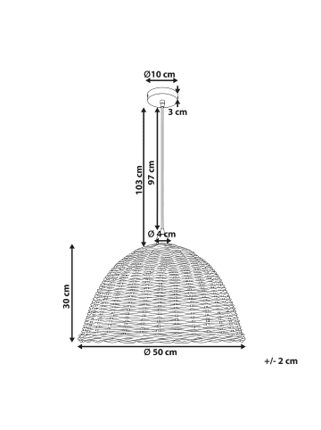 Beliani Pendelleuchten BENGO in Naturfarben - (W) 50 x (H) 136 x (L) 50 cm