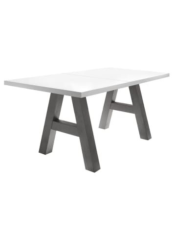 58 aufm Kessel ESSTISCH ausziehbar Elia 3 140 x 90 x 75 Esszimmertisch Graphit/Weiß Matt Lack