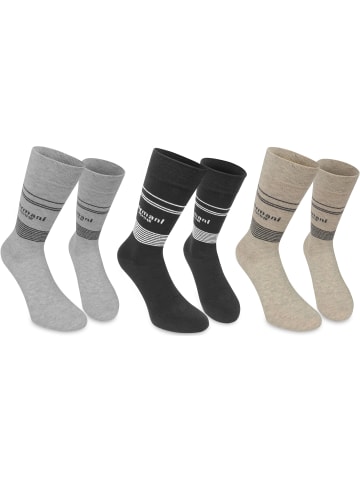 normani 6 Paar Herrensocken Homme in Grau/Schwarz