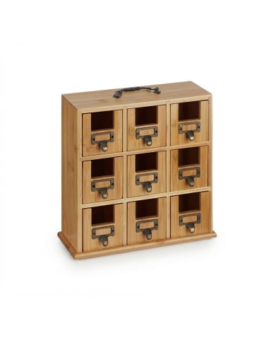 relaxdays Tee Organizer in Natur - (B)30 x (H)29 x (T)11,5 cm