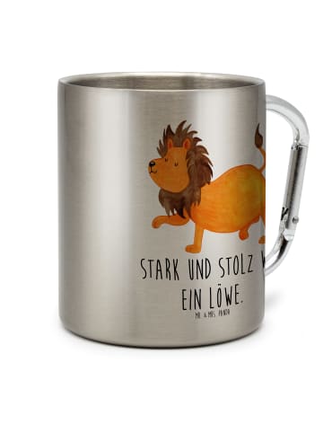 Mr. & Mrs. Panda Thermobecher Sternzeichen Löwe mit Spruch in Silber