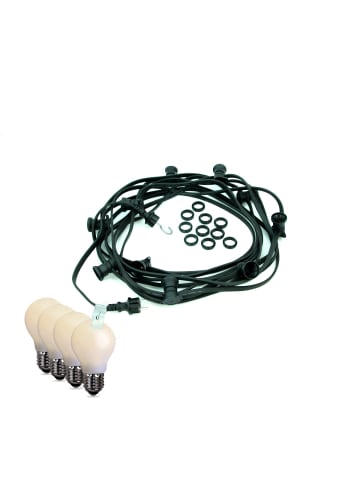 SATISFIRE Garten Party Lichterkette Illu 20 bruchfeste LED Tropfenlampen 20m schwarz