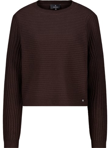 monari Basic Strickpullover mit Rippenstruktur in Black Coffee