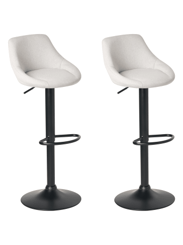 Beliani Drehhocker MEDULIN in Grau/Schwarz - (W) 47 x (H) 83 x (L) 52 cm