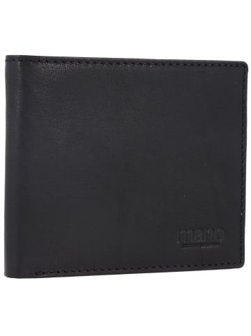 mano Don Simon Geldbörse Leder 11,5 cm in schwarz