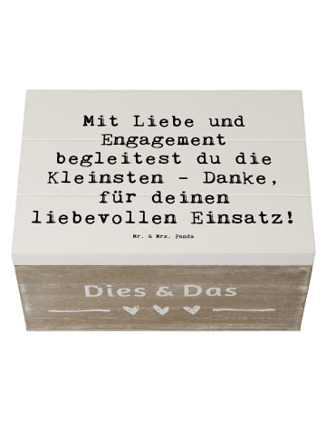 Mr. & Mrs. Panda Box Spruch Liebevolle Erzieher mit Spruch in Weiß