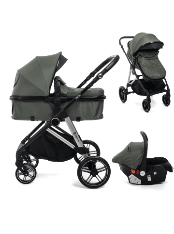 BeBelissimo 3 in 1 Kinderwagen Set Kombikinderwagen - CAVO in Grün