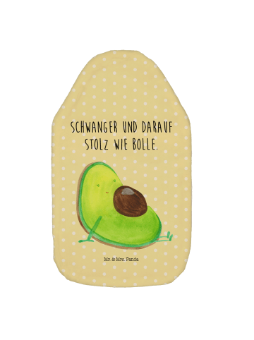 Mr. & Mrs. Panda Wärmflasche Avocado Schwangerschaft mit Spruch in Gelb Pastell