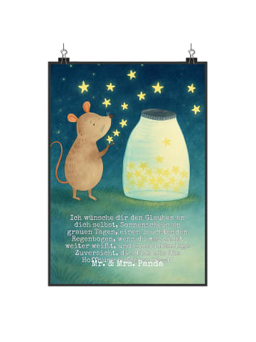Mr. & Mrs. Panda Poster Maus Sterne Design mit Spruch in Weiß