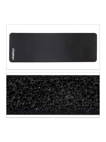 relaxdays 4 x Yogamatte in Schwarz - (B)60 x (H)1 x (T)180 cm