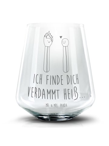 Mr. & Mrs. Panda Cocktail Glas Streichhölzer mit Spruch in Transparent