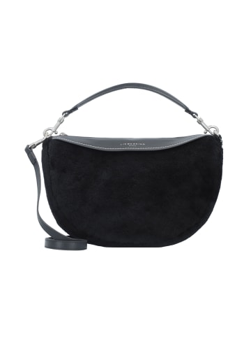 LIEBESKIND BERLIN Shearling Handtasche Leder 28 cm in black