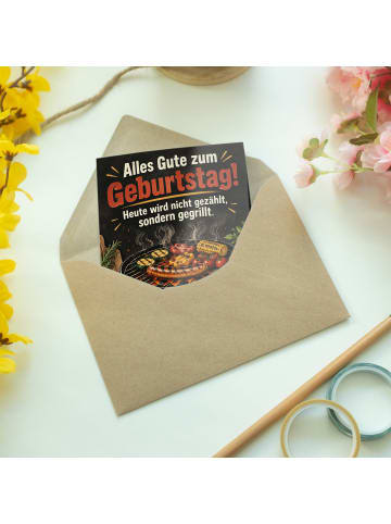 Mr. & Mrs. Panda Geburtstagskarte Grill stilvoll Design mit Spruch in Weiß