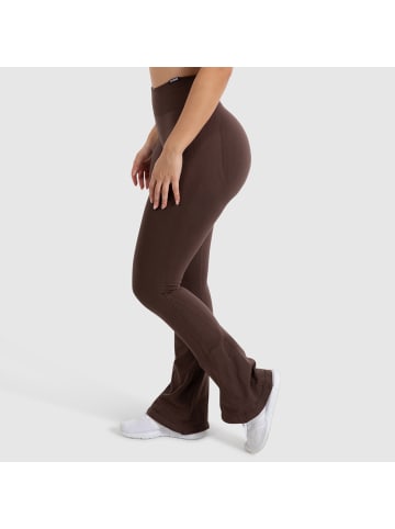 SMILODOX Schlaghose Leggings Aylin Scrunch in Braun