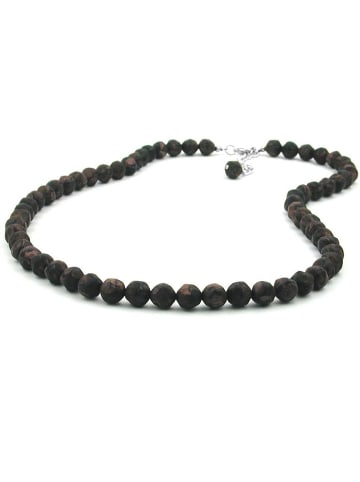 Gallay Kette 8mm Barockperlen braun-schwarz-marmoriert 55cm in dunkelbraun