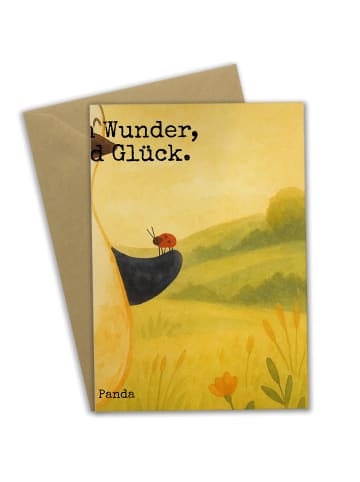 Mr. & Mrs. Panda Glückwunschkarte Pinguin Marienkäfer Design mit... in Weiß