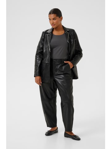 KAFFE curve Lederhose KCtera Loose fit in Black Deep