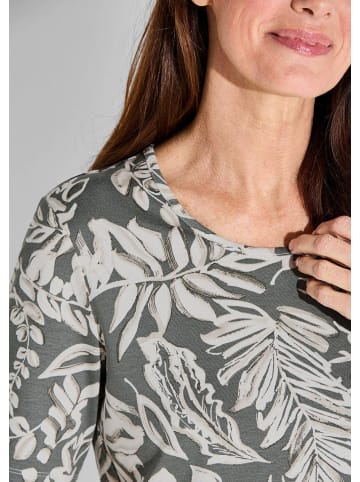 GOLDNER Shirt in grau / weiß / gemustert