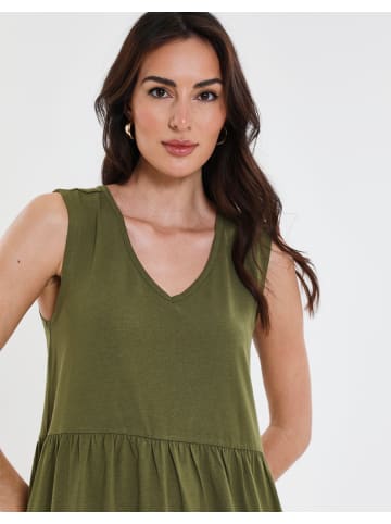 Threadbare Kleid THB Byers Tiered in olive