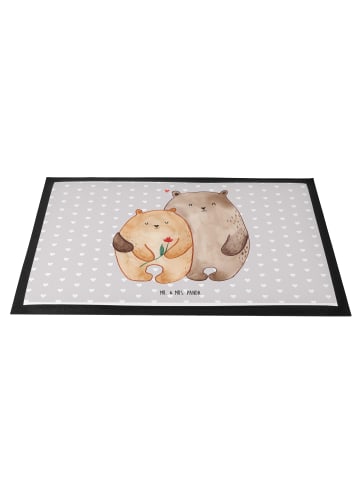 Mr. & Mrs. Panda Eingangsmatte Bären Liebe ohne Spruch in Grau Pastell