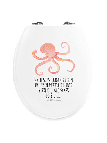 Mr. & Mrs. Panda Toilettendeckel Tintenfisch mit Spruch in Weiß