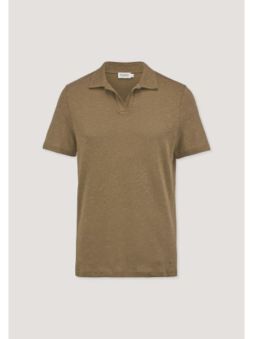 Hessnatur Hessnatur Jersey Polo Relaxed aus Leinen und Bio-Baumwolle in camel