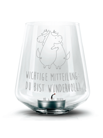 Mr. & Mrs. Panda Laterne Einhorn Mitteilung mit Spruch in Transparent