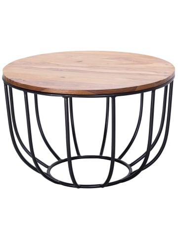 KADIMA DESIGN Couchtisch | Sheesham/Metall, 60x60x39cm, Industrial