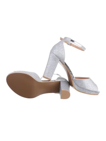 Ital-Design High-Heel Sandalette in Silber