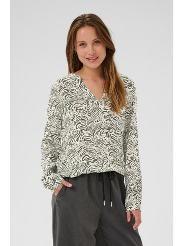 Kaffe Langarm-Bluse KAditte Regular fit in Black Oyster/Turtledove Animal