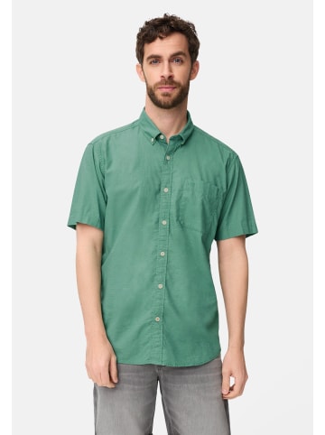 Camel Active Kurzarmhemd aus Leinenmix in Lagunengrün