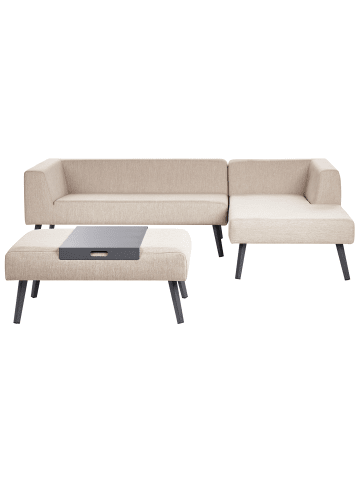 Beliani 2-tlg Sitzgruppe SORRIVOLI in Beige/Grau linksseitig