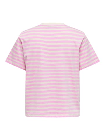 ONLY T-Shirt 1er Pack in Weiß/Rosa
