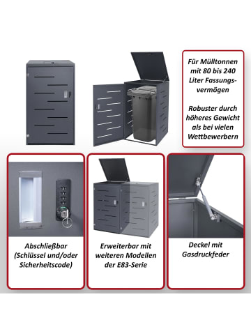 MCW Mülltonnenverkleidung E83, Anthrazit, Stahl 33kg