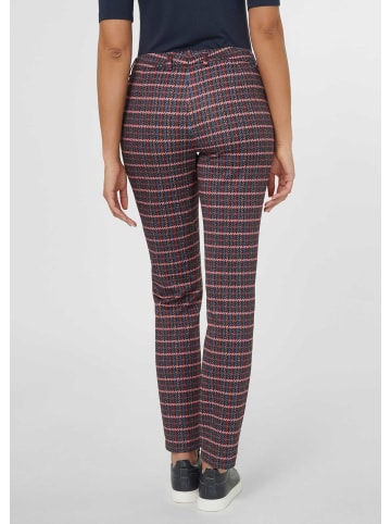 MADELEINE Stretchhose mit Karo-Druck in marine / multicolor