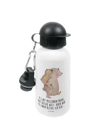 Mr. & Mrs. Panda Kindertrinkflasche Papa Bär mit Spruch in Weiß