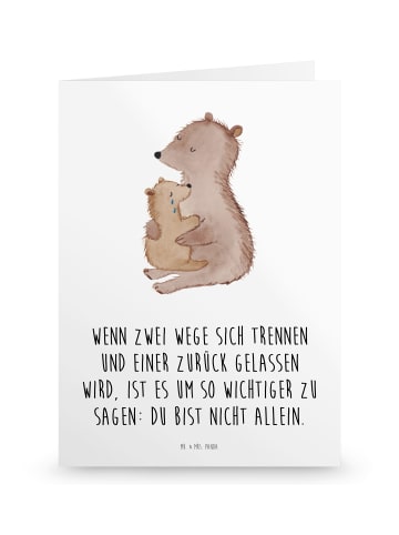 Mr. & Mrs. Panda Klapp Trauerkarte Bären mit Kind Weinen mit Spruch in Weiß