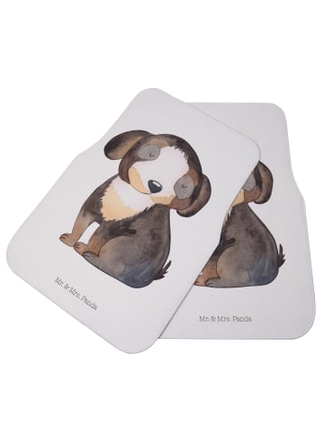 Mr. & Mrs. Panda Fahrzeugteppich Hund Entspannen ohne Spruch in Weiß
