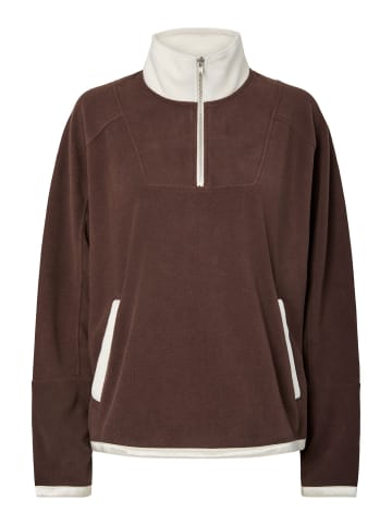 Pieces Fleecejacke in Hot Fudge