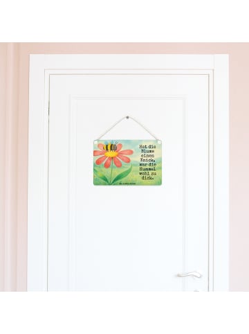 Mr. & Mrs. Panda Schild Hummel Blume Design mit Spruch in Weiß