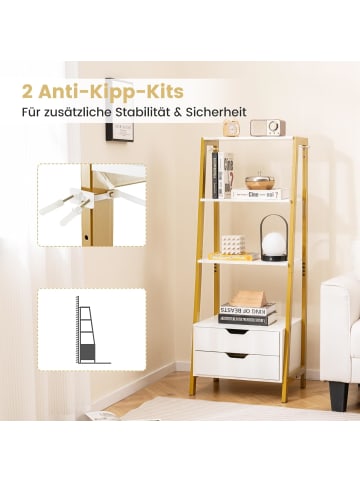 COSTWAY Leiterregal freistehend in Gold
