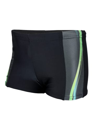 Aquarti Jungen Schwimmhose Kontrastfarbige Einsätze in schwarz