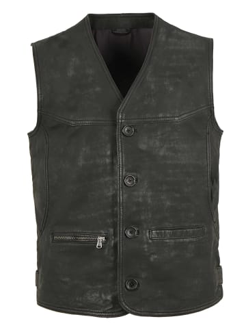 MADDOX Lederweste Lammnubuk antik in Schwarz