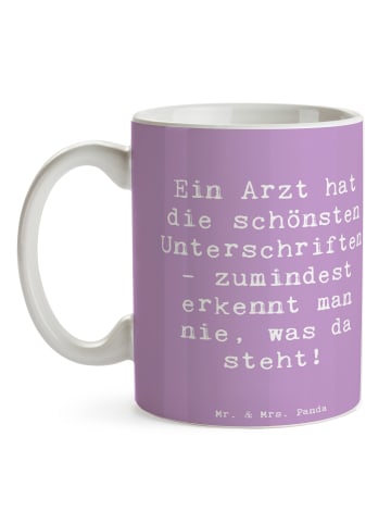 Mr. & Mrs. Panda Kaffeetasse Spruch Arzt Unterschrift mit Spruch in Lavendeltraum