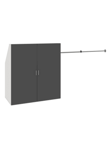 VCM Dachschrägen Kleiderschrank mit Stange Dacho L in Weiß / Anthrazit