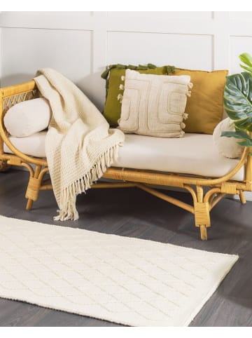 Beliani Kurzflor ERZIN in Weiß - (W) 80 x (H) 0.7 x (L) 150 cm